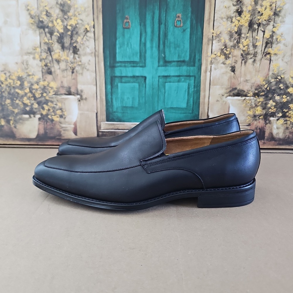 Florsheim Amelio Moc Toe Venetian Slip On Black Leather Shoes 11955